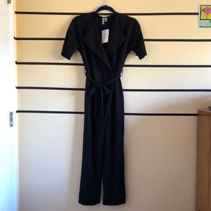 ASOS Petite Wrap Jumpsuit in Black • NWT